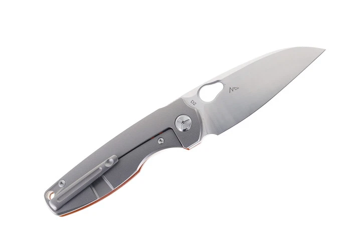 TwoSun TS129-Micarta Frame Lock Knife Titanium + Brown Micarta Handle Plain Edge Blade D2 4 TwoSun TS129-Micarta Frame Lock Knife Titanium + Brown Micarta Handle Plain Edge Blade D2 - Image 2