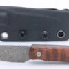 TwoSun Fixed Blade Knife Snakewood Handle Damascus Drop Point Plain Edge TS150-Snakewood