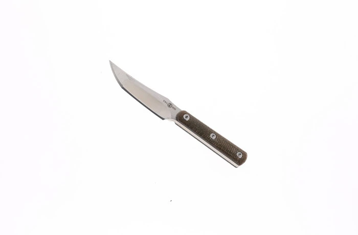 TwoSun Mini Micro Fixed Blade Knife Brown Micarta Handle M390 Plain Edge TS253-M390