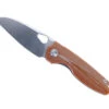 TwoSun TS129-Micarta Frame Lock Knife Titanium + Brown Micarta Handle Plain Edge Blade D2