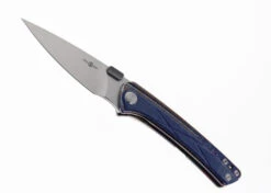 TwoSun Folding Knife Blue/Color Micarta/Titanium Handle D2 Plain Edge TS171-D2-Color