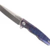 TwoSun Tenon-And-Mortise Folding Knife Purple/Blue Pattern Titanium Handle M390 Plain Edge TS88-Color