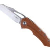 TwoSun Folding Knife Brown Linen Micarta Handle D2 Plain Edge TS132