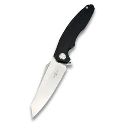 TwoSun TS27-BK Flipper Pocket Knife Black G10 Handle Plain D2 Satin Blade