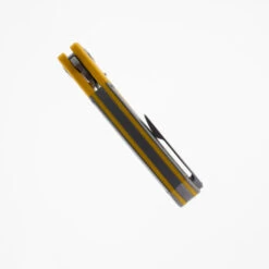 TwoSun Jelly-Jerry TS214-SAND Flipper Pocket Knife Yellow G10 And Sandwashed Titanium Handle 14C28N Steel Blade -Twosun 6 DSC0768 58314.1687806818