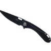 TwoSun Folding Knife Black Titanium Handle M390 Plain Black Blade TS381