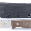 TwoSun Mini Fixed Blade Knife Brown Micarta Handle M390 Plain Edge TS247-M390