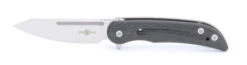 TwoSun Folding Knife Black Titanium/Carbon Fiber Handle M390 Plain Edge TS158-M390