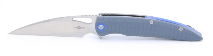 TwoSun Knives TS116 Flipper Liner Lock Knife Gray G10 Handle Plain Edge Blade 4 TwoSun Knives TS116 Flipper Liner Lock Knife Gray G10 Handle Plain Edge Blade - Image 2