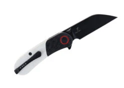 TwoSun Folding Knife Gray/Black Carbon Fiber Titanium G10 Handle S90V Black Coated Plain Edge TS204-BK -Twosun TS204 BK TwoSun 05 71328.1647444109