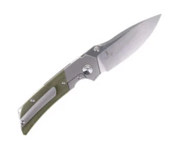 TwoSun Folding Knife Green Micarta Handle Sandwash Bolster D2 Plain Edge TS369-SAND -Twosun TS369 02 77441.1669142735