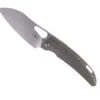 TwoSun Folding Knife Black Titanium Handle D2 Plain Edge Stonewash Finish TS376-D2-StoneWash