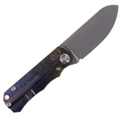 TwoSun Folding Knife Color Titanium Handle D2 Clip Point Plain Edge TS349-D2-COL -Twosun TS 349 CL 02 29362.1676570985