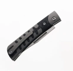 TwoSun TS123-M390-CF Slip Joint Knife Titanium + Carbon Fiber Inlay Handle Plain M390 Blade -Twosun TWOSUN 129 M390 CF 03 37740.1689886069