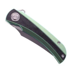 TwoSun Frame Lock Flipper Folding Knife Green Titanium/Carbon Fiber D2 Plain Edge TS191-D2-GRN -Twosun TWOSUN 191 D2 G 03 00399.1681925662