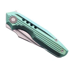 TwoSun Folding Knife Green Titanium Handle D2 Plain Edge TS194-D2-Green -Twosun TWOSUN 194 D2 G 04 86483.1681925780