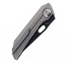 TwoSun Folding Knife Gray Titanium Handle Black 14C28N Plain Edge TS300-BK -Twosun TWOSUN 300 BK 03 38405.1689694088