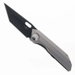 TwoSun Folding Knife Gray Titanium Handle Black 14C28N Plain Edge TS300-BK -Twosun TWOSUN 300 BK 04 48097.1689694088