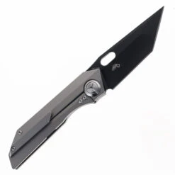 TwoSun Folding Knife Gray Titanium Handle Black 14C28N Plain Edge TS300-BK -Twosun TWOSUN 300 BK 05 57475.1689694088