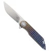 TwoSun Flipper Folding Knife Color Titanium Handle M390 Plain Edge TS308-Color