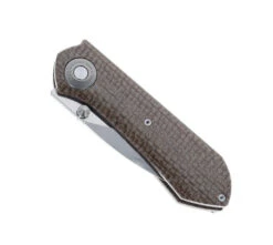 TwoSun Folding Knife Brown Linen Micarta Handle D2 Plain Edge TS334-14C28N -Twosun TWOSUN 334 Mi 01 87646.1681231794