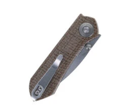 TwoSun Folding Knife Brown Linen Micarta Handle D2 Plain Edge TS334-14C28N -Twosun TWOSUN 334 Mi 02 81537.1681231794