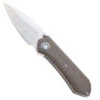 TwoSun Folding Knife Brown Linen Micarta Handle D2 Plain Edge TS334-14C28N