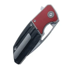 Two Sun Folding Knife Gray Titanium/Red Micarta Handle D2 Clip Point Plain Edge TS412-D2 -Twosun TWOSUN 412 D2 03 91379.1689093449