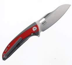 Two Sun Folding Knife Red/Black G10/Titanium Handle K110 Plain Edge Satin Finish TS432-Satin -Twosun TWOSUN 432 SATIN 06 88112.1695134858