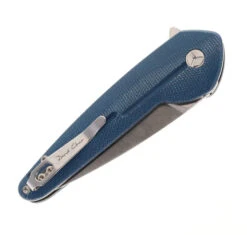 TwoSun David Chen TS504 Flipper Pocket Knife Blue Micarta Handle Plain Edge D2 Blade -Twosun TWOSUN 504 D2 MIC 05 74801.1687810280