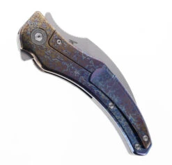 TwoSun Folding Knife Titanium/ Black Linen Micarta Handle D2 Clip Point Plain Edge TS348 -Twosun TWOSUN TS348 COLOR 01 05401.1696273785