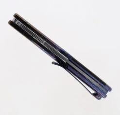 TwoSun Folding Knife Titanium/ Black Linen Micarta Handle D2 Clip Point Plain Edge TS348 -Twosun TWOSUN TS348 COLOR 02 36830.1696273785