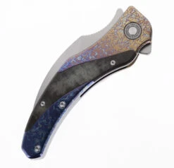 TwoSun Folding Knife Titanium/ Black Linen Micarta Handle D2 Clip Point Plain Edge TS348 -Twosun TWOSUN TS348 COLOR 03 67108.1696273785