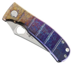TwoSun Flipper Folding Knife Color Titanium Handle 14C28N Plain Edge TS408-14C28N-Col -Twosun TWOSUN TS 408 CL 01 37856.1679340897