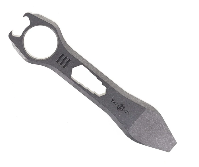 TwoSun Pry Bar Wrench Bottle Opener Multi-Tool Titanium Body Stonewash Finish EDC17 3 TwoSun Pry Bar Wrench Bottle Opener Multi-Tool Titanium Body Stonewash Finish EDC17