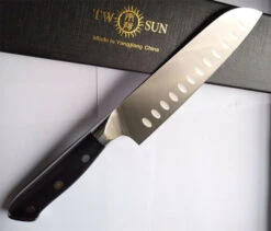 TwoSun Kitchen Santoku Chef Fixed Blade Knife Black G10 Handle 14C28N Plain Edge TS933-14C28N -Twosun a18c34f5 1e7e 4e9c a4da 752ca72fa4f9 70639.1624538966