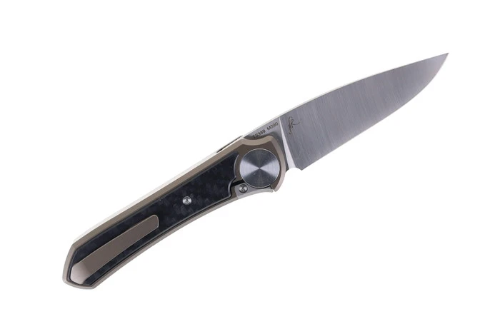 TwoSun Front Flipper Pocket Knife Bronze Titanium & Carbon Fiber Handle M390 Blade TS389-BRZ 4 TwoSun Front Flipper Pocket Knife Bronze Titanium & Carbon Fiber Handle M390 Blade TS389-BRZ - Image 2