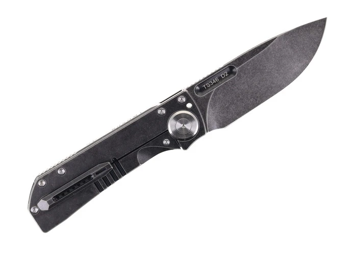 TwoSun Night Morning Pocket Knife Blackwashed Titanium Handle D2 Plain Edge Blade TS346-D2 4 TwoSun Night Morning Pocket Knife Blackwashed Titanium Handle D2 Plain Edge Blade TS346-D2 - Image 2