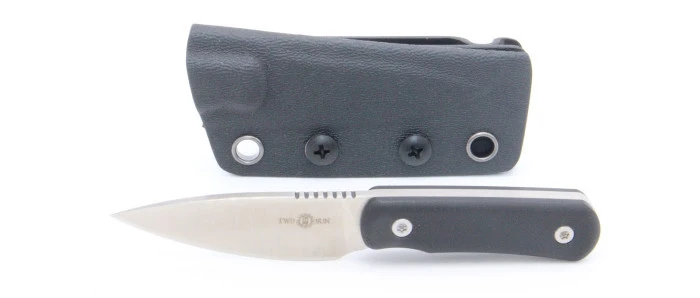 TwoSun Fixed Blade Knife Black G10 Handle S90V Plain Edge TS150-Black