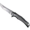 TwoSun Folding Knife Gray/Black Titanium Handle 14C28N Plain Edge TS285