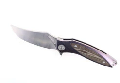 TwoSun Folding Knife Color Titanium/Micarta Handle D2 Plain Edge TS367-Color